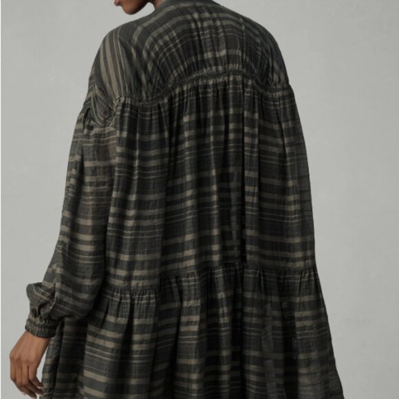 NWT Anthropologie Long-Sleeve Zip-Front Mini Dress XS/Oversized - Picture 4 of 10